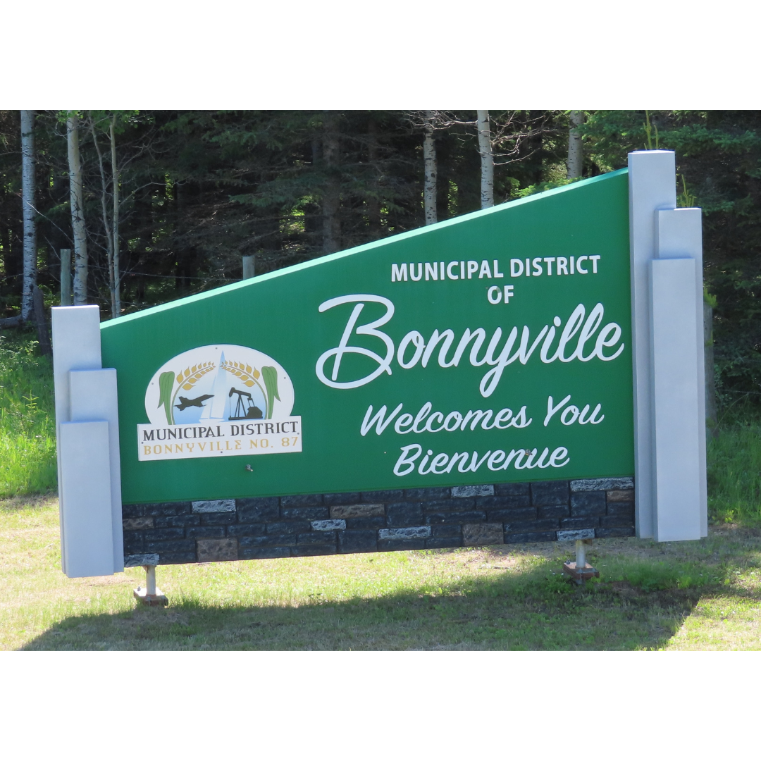 Welcome sign for Bonnyville district